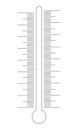 Vertical thermometer scale with markup and glass tube silhouette icon. Graphic template for weather meteorological