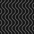 Vertical thin wavy lines vector seamless pattern.