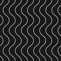 Vertical thin wavy lines vector seamless pattern. Royalty Free Stock Photo