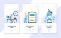 3 vertical time management banners set with work time planning