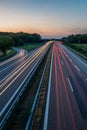 Vertical timelapse shot of cars driving on the highway