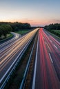Vertical timelapse shot of cars driving on the highway