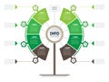 Vertical Timeline infographics. Ecology research. Tree of development and growth of the eco business. Infographic of tendencies