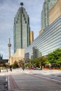 Vertical Toronto scene with CN tower in background Royalty Free Stock Photo
