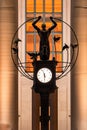 Vertical of Toronto Union Station Outdoor Clock with Statue behind it