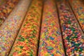 Vertical tubes filled with candy Royalty Free Stock Photo