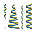 Vertical Ukrainian flag ribbons