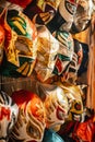 Vertical of various Mexican lucha libre masks