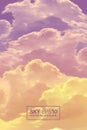 Vertical vector background with realistic violet-orange sky