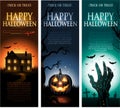 Vertical vector Halloween invitation banners