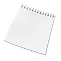 Vertical vector realistic square ruled notebook