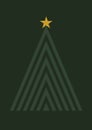 Vertical vector simple Christmas tree with dark green card background Royalty Free Stock Photo