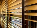 A vertical venetian blinds with a daylight through the window Royalty Free Stock Photo