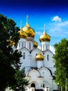 Vertical vibrant Russian orthodox temple