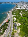 Vertical View of Acapulco Bay: Overlooking the Papagayo Park and coastal avenue Royalty Free Stock Photo