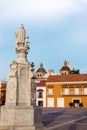 Vertical View of Aduana Plaza in Cartagena, Colombia Royalty Free Stock Photo