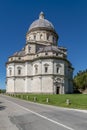 Vertical view of the ancient Temple of Santa Maria della Consolazione, Todi, Perugia, Italy