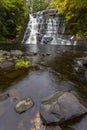 Vertical view of Barberville Falls during fall Royalty Free Stock Photo