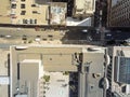 Vertical view busy intersection at Union Square, San Francisco,