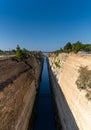 Vertical view of the Canal of Corinth in southern Greece Royalty Free Stock Photo