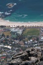 Vertical view of coast from Table Mountain, Cape Town