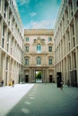 Vertical view the courtyard of the Humboldt Forum museum building in Berlin