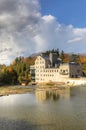 Vertical view of Elora, Ontario, Canada on a beautiful autumn day Royalty Free Stock Photo
