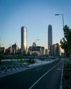 Vertical View of the financial center of Santiago de Chile Royalty Free Stock Photo