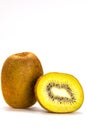 Vertical view of fresh ripe sweet organic kiwi fruit on white background Royalty Free Stock Photo