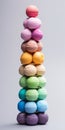 Vertical view of a huge pile of scoop of ice cream of all colors