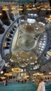 vertical view of the interior of the mosque of santa sofhia, roof and dome of monumental Hagia Sophia