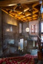 Vertical view of the interior stairs of GÃÂ¼ell Palace, Barcelona, Spain,