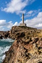Vertical view of the lighthouse at Capo Palos in Murcia in southeastern Spain
