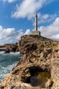 Vertical view of the lighthouse at Capo Palos in Murcia in southeastern Spain