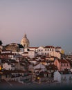 Vertical view of Lisbon at sunset Royalty Free Stock Photo