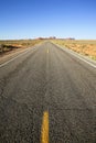 Vertical view of long american road, USA Royalty Free Stock Photo