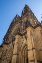Vertical view of The Metropolitan Cathedral of Saints Vitus, Wenceslaus and Adalbert, better Royalty Free Stock Photo