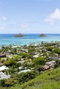 Mokulua Islands over the Lanikai, Oahu, Hawaii Royalty Free Stock Photo