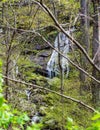 A Vertical View of a Mountain Waterfall Royalty Free Stock Photo