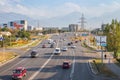 Vertical View of the new sleeping areas of the city of Almaty, Crossroads of Momyshuly and Rayymbek Batyr