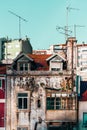 Old facade of a residential house Royalty Free Stock Photo