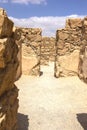Vertical view of passageway in Masada Royalty Free Stock Photo