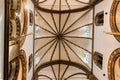 Vertical view of the patterned ceiling inside the church of Saint Severus in Boppard, Germany Royalty Free Stock Photo