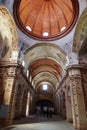 Vertical view. Restored dome and arches of the unfinished Church (18th century) of Castano del Robledo, Huelva. Spain