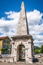 Vertical view of the Roman pyramid an ancient Gallo-Roman monument in Vienne Isere France