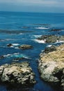 Vertical view of the rugged coast line of Big Sur, California Royalty Free Stock Photo