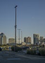 Vertical view of Scarborough town buildings, Toronto, Canada