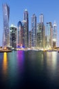 Vertical view of Skyscrapers in Dubai Marina Royalty Free Stock Photo