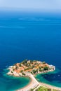 Vertical View of Sveti Stefan, Montenegro