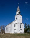 Vertical view of Village of WarwickÃ¢â¬â¢s historic Old School Baptist Meeting house, built upon a